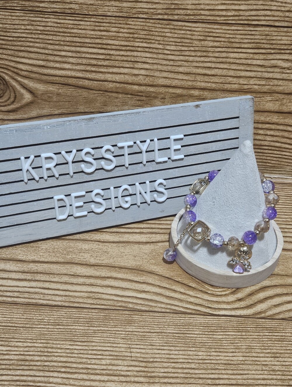 Purple Tone bracelet With Angel Dangle Charm